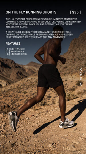 On The Fly lightweight running shorts, black 5''