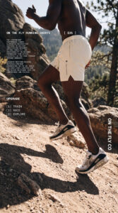 On The Fly lightweight running shorts, beige 5''