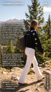 Black Steamboat Sweatshirt, Oversized, Baggy, heavy duty. Steamboat springs colorado
